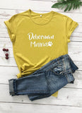 "Doberman Mama" Paw Printed 100% Cotton T-Shirt