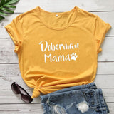 "Doberman Mama" Paw Printed 100% Cotton T-Shirt