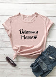 "Doberman Mama" Paw Printed 100% Cotton T-Shirt