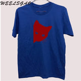 Peaking Cat Printed Cotton Tee Tops