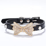 Rhinestone PU Leather Pet Cat-Dog Bling Collar