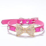 Rhinestone PU Leather Pet Cat-Dog Bling Collar