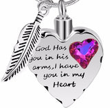 "God has you in his arms" Cremation Urn Keepsake Pendant