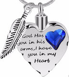 "God has you in his arms" Cremation Urn Keepsake Pendant