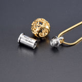 Classic Gold Flower Bead "Always In My Heart" Pet Cremation Memorial Urn