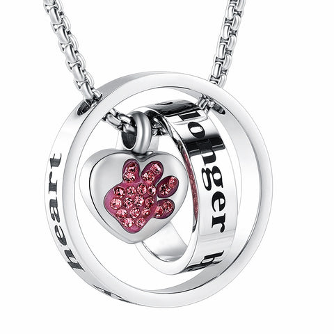 "No Longer By My Side, Forever In My Heart" Stainless Cremation Urn Necklace Memorial Jewelry