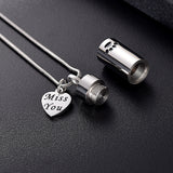 Pet Paw Print Cremation Cylinder Keepsake Necklace